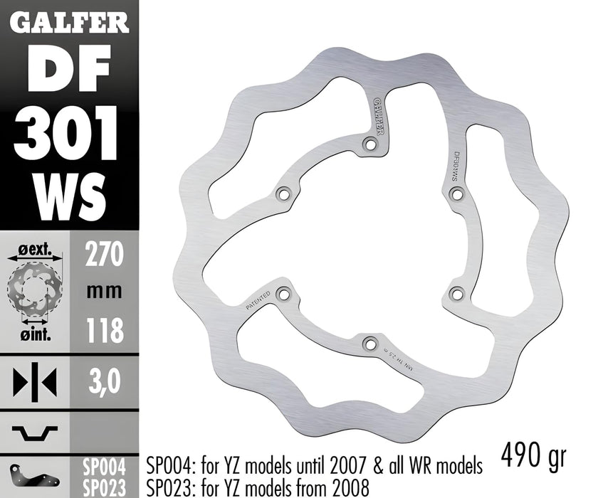 Galfer Skw Oversize Wave Solid Mount Front Brake Rotor Df301Ws For Suzuki/Yamaha DF301WS