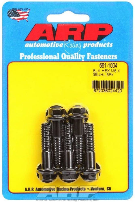 ARP M8 x 1.25 x 35 Black Oxide Hex Bolts (5/pkg) 661-1004