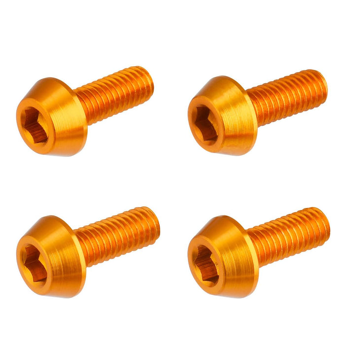 4/PC DRC ALUM M6 TAPER BOLTS 16MM GLD