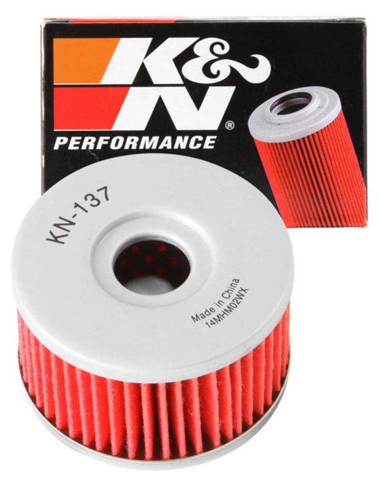 K&N Motorcycle Oil Filter: High Performance, Premium, Designed to be used with Synthetic or Conventional Oils: Fits Select Suzuki Vehicles, KN-137