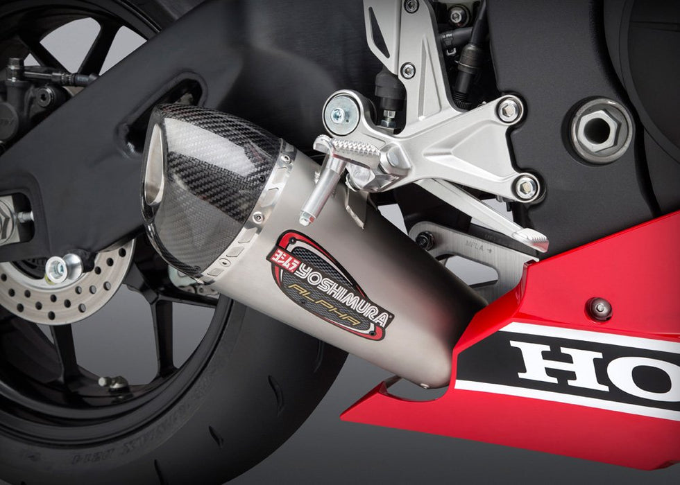 Yoshimura Alpha T Full System Exhaust (Race/Stainless Steel/Stainless Steel/Carbon Fiber/Works Finish) For 17-18 Honda Cbr1000Rr 12202AP520