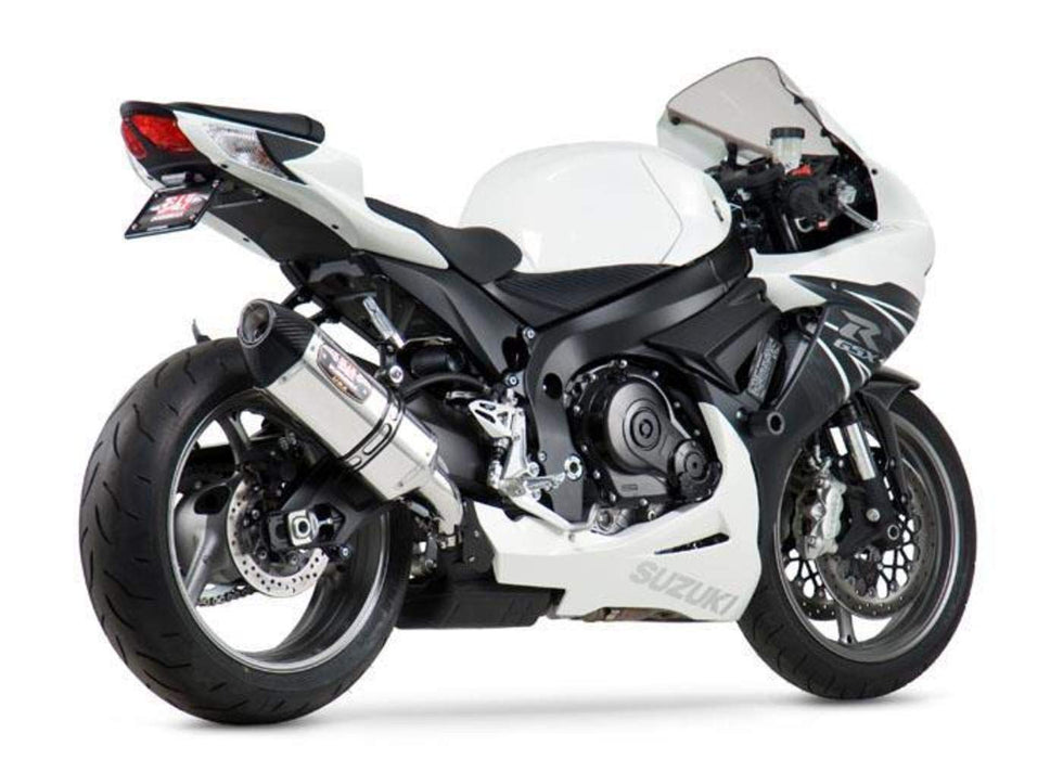 Yoshimura R-77 Slip-On Exhaust (Street/Stainless Steel with Carbon Fiber End Cap) Compatible with 11-18 Suzuki GSXR600