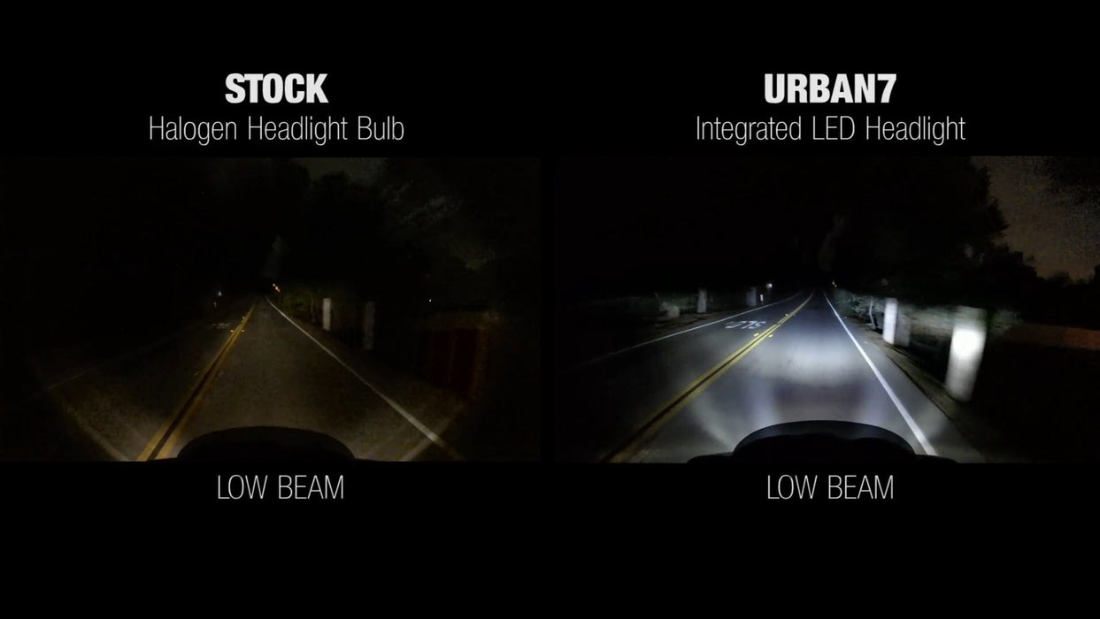 Cyron 105W URBAN Cree LED DOT Headlight + DRL, Bright White 6000K, 4800 Lumen, IP67 Waterproof, Wide Dual Angle Hi / Lo Beam, Socket H4 / H13 Adapter included, For Motorcycle and Jeep, Harley, Chrome