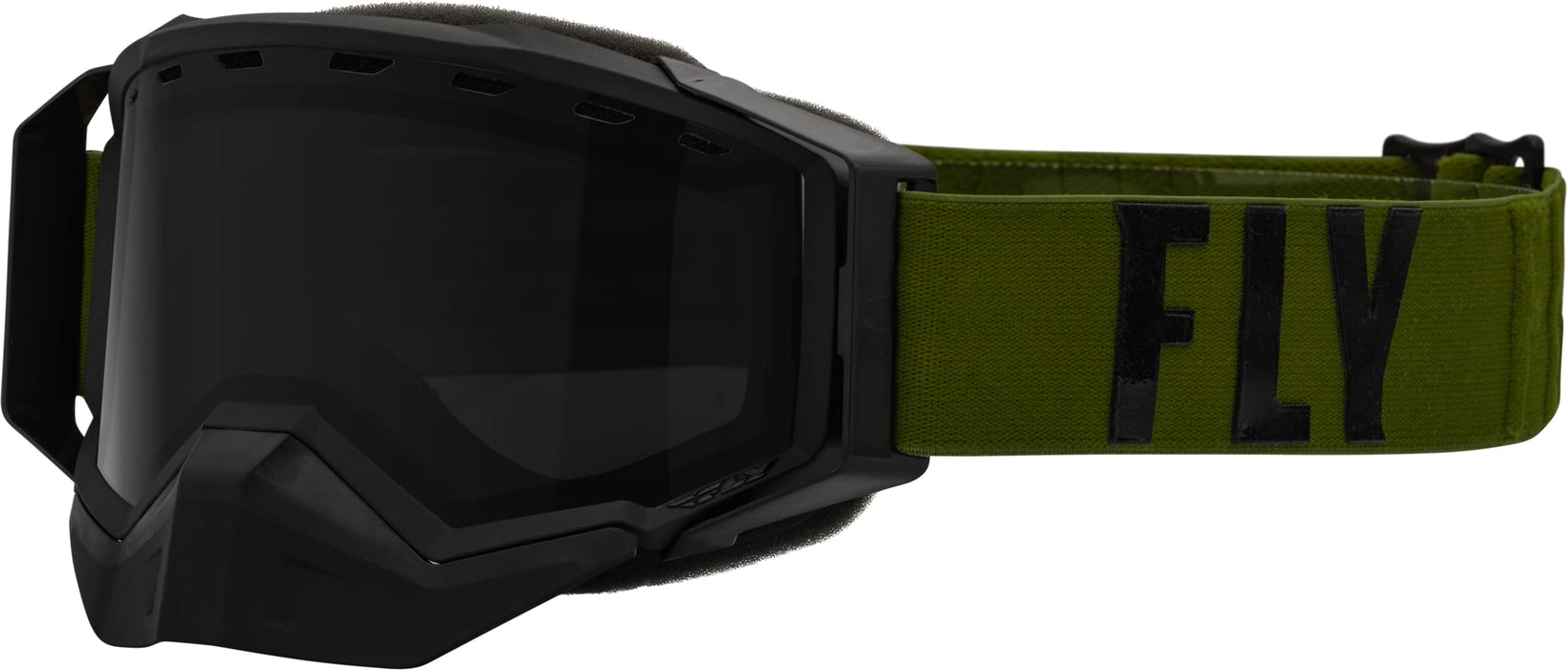 Fly Racing 2023 Zone Pro Snow Goggle (Olive/Black W/Polarized Smoke Lens, Adult)