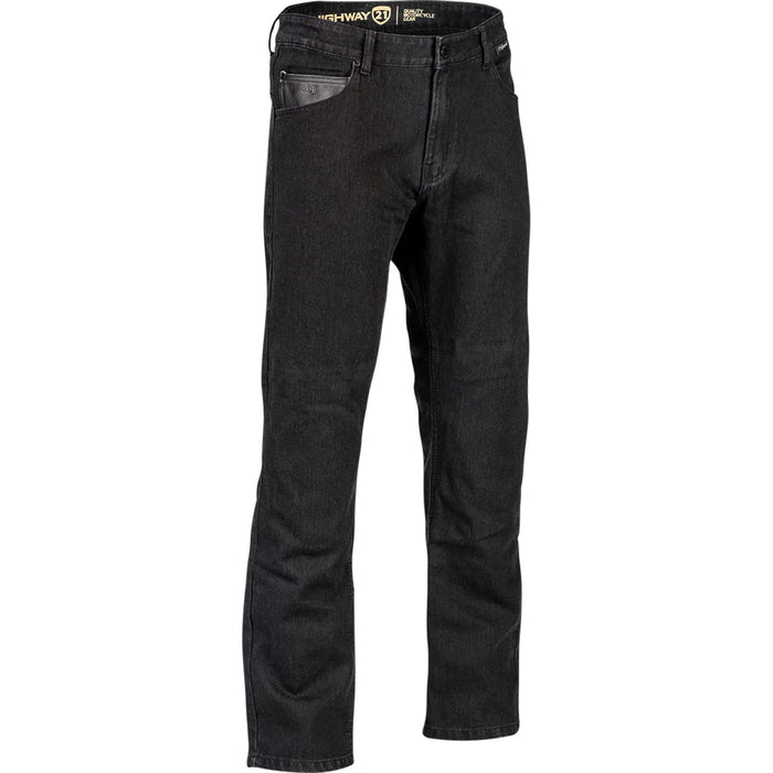 Highway 21 Men's Motorcycle Stronghold Jeans (Black, US 34 Tall)