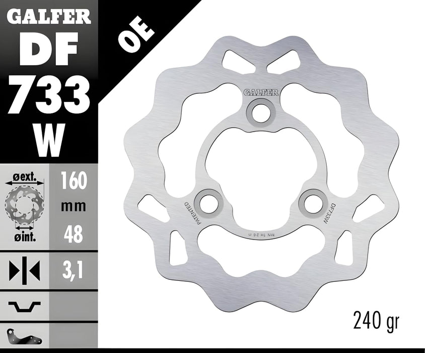 Galfer 06-12 Fits Suzuki Lt-R450 Fits Standard Solid Mount Front Wave Rotor Df733W DF733W