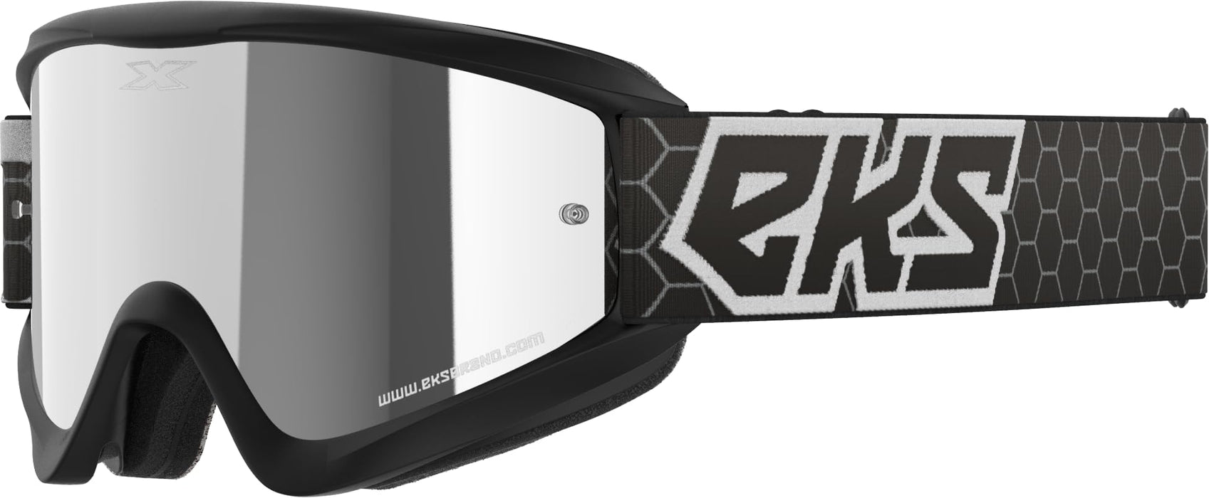 EKS Brand GOX Flat Out Mirror Goggles - Silver Lens OSFA Black/White