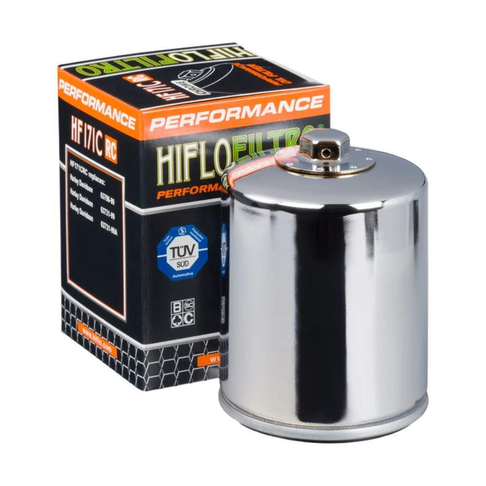 HiFloFiltro HF171CRC Chrome RC High Performance Premium Oil Filter, Single