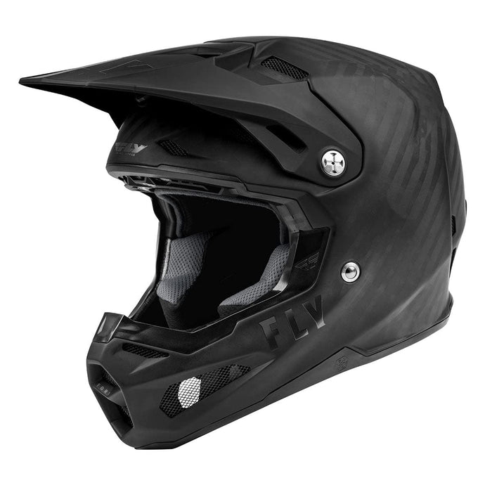 Fly Racing 2022 Youth Formula Carbon Solid Helmet (Matte Black Carbon, Youth Large)