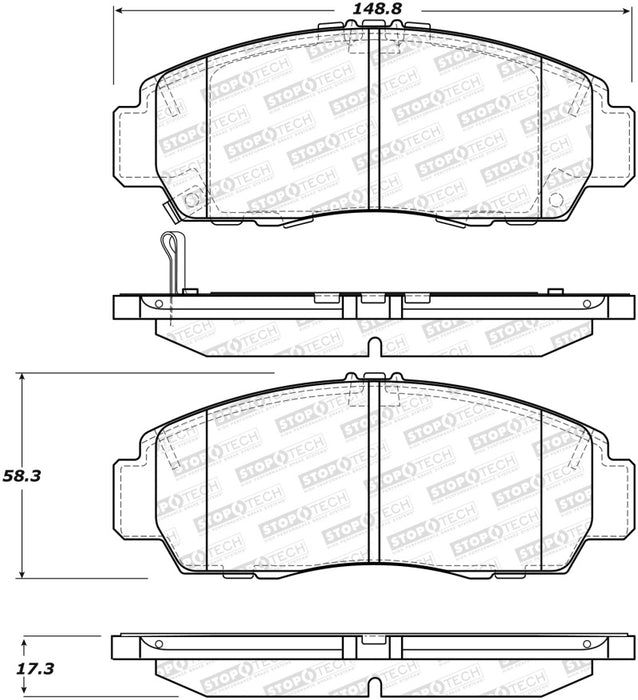 StopTech Performance 11-14 Acura TSX Front Brake Pads 309.1506