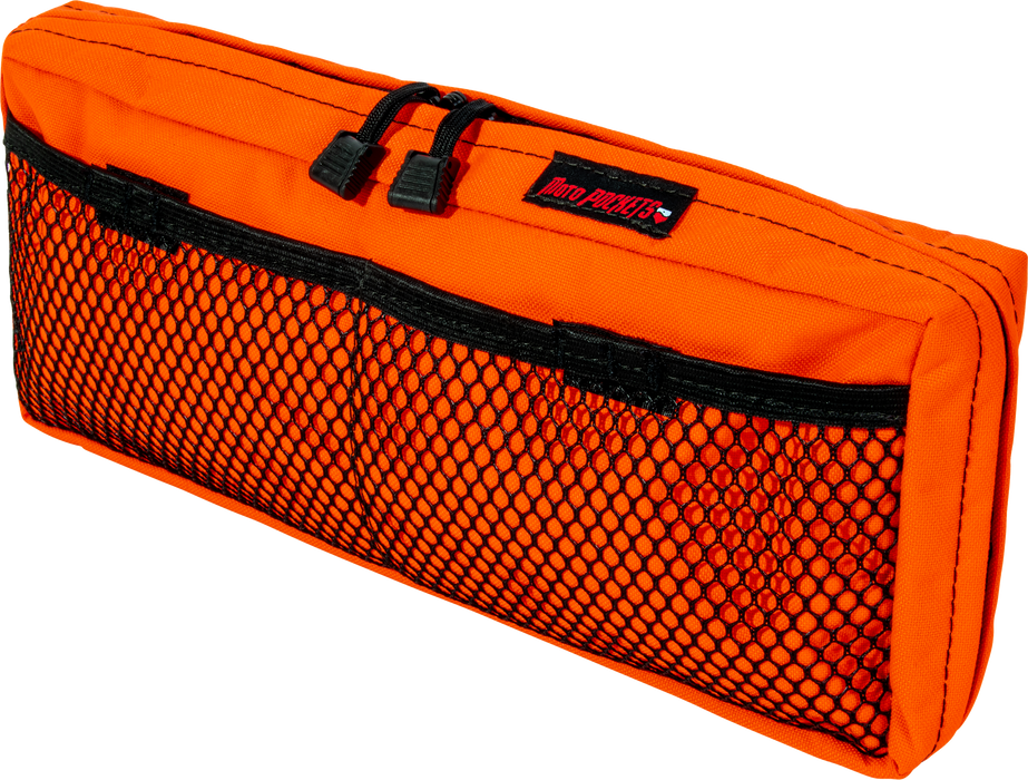 Moto Pockets Motorcycle Pannier/Side Case Lid Bag Hi-Vis Orange, 14"x6" 2.75 Liters, Quick Installation, Made in the USA