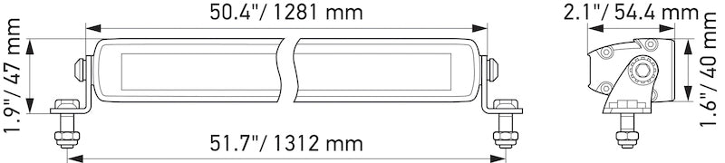 Hella Universal Black Magic 50in Thin Light Bar Driving Beam 358176331