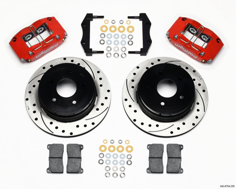 Wilwood Dynapro Radial Rear Kit 12.19in Drilled Red 2004-2006 Pontiac GTO 140-8754-DR