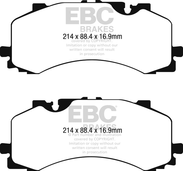 EBC 2016+ Fits Audi Q7 3.0L Supercharged Yellowstuff Front Brake Pads DP42279R