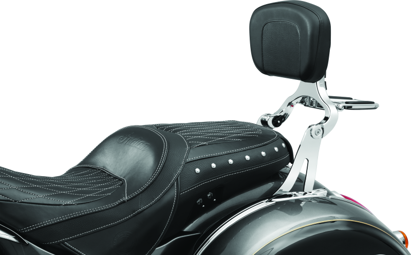 Kuryakyn Fixed Mounts Multi-Purpose Driver & Passenger Backrest 14-22 Indian Models Chrome 7094