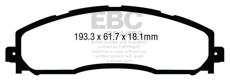 EBC 13+ Ford F250 (inc Super Duty) 6.2 (2WD) Extra Duty Rear Brake Pads ED93016