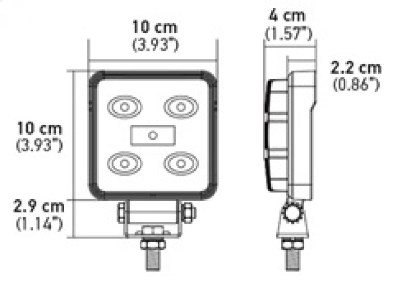 Hella ValueFit Work Light 4SQ LED MV CR LT 357107001