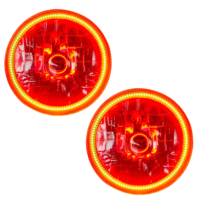 Oracle Lighting 97-06 compatible with Jeep Wrangler TJ Pre-Assembled LED Halo Headlights -Amber SEE WARRANTY 7081-005