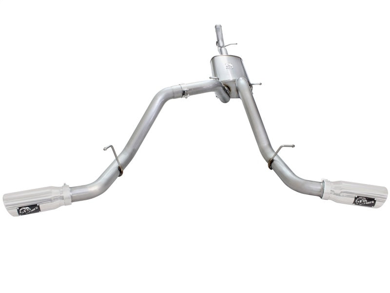 aFe Mach Force-XP Exhaust 3in Cat-Back SS 14-15 GM 1500 Trucks 4.3L/5.3L Dual Split w/ Polished Tip 49-44057-P