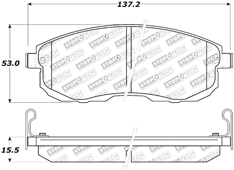 StopTech Street Touring 02-04 Compatible with Infiniti I30/I35 / 02-06 Compatible with Nissan Altima Front Brake Pads 308.08151