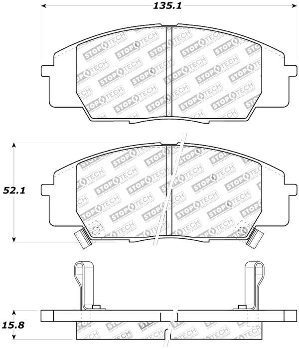 StopTech Street Touring 00-09 S2000/06+ Civic Si Front Brake Pads 308.0829