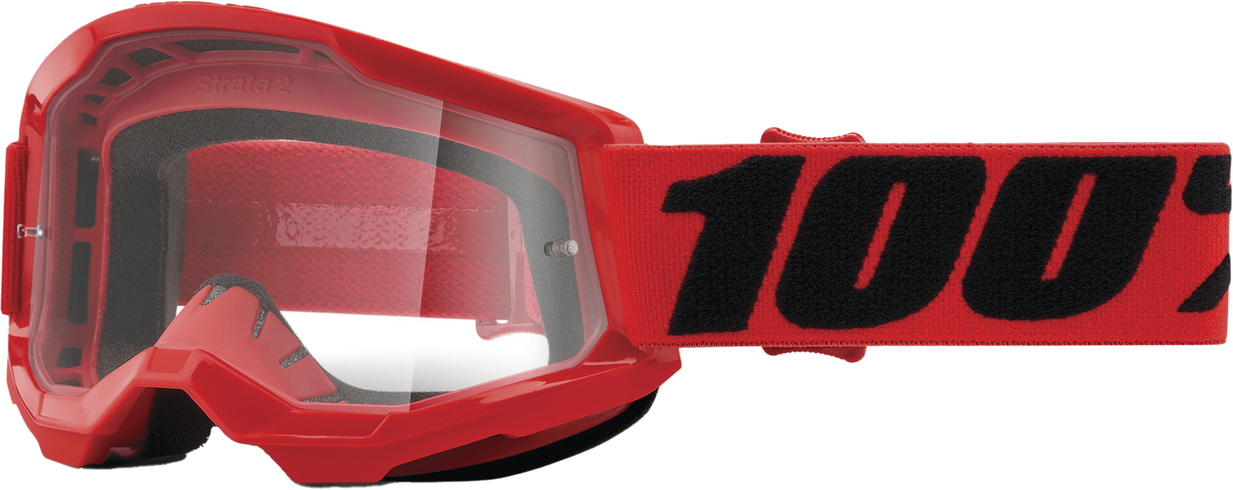 100% STRATA 2 JUNIOR Goggle Red - Clear Lens