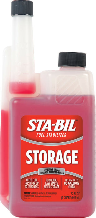 STA-BIL Storage Fuel Stabilizer - Keeps Fuel Fresh for 24 Months - Prevents Corrosion - Gasoline Treatment that Protects Fuel System - Fuel Saver - Treats 80 Gallons - 32 Fl. Oz. (22287)