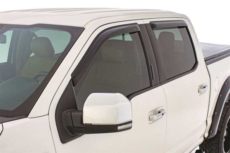 Stampede 2015-2019 Ford F-150 Crew Cab Pickup Tape-Onz Sidewind Deflector 4pc Smoke 61100-2