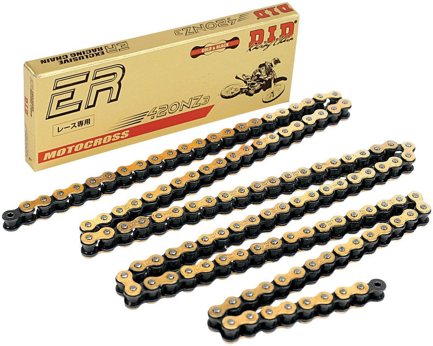 Did D.I.D Super Non O-Ring 420Nz3 132 Length Gold/Black Chain 420NZ3G132RB