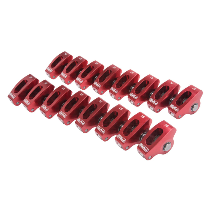 Edelbrock Roller Rocker Arm Wide Body SBC 1 5 1 (Set of 16) 77760