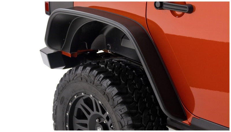 Bushwacker 07-18 compatible with Jeep Wrangler Unlimited Flat Style Flares 4pc 4-Door Sport Utility Only Black 10918-07