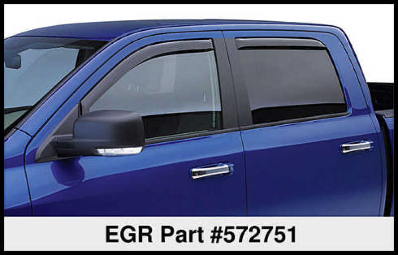 EGR 09+ Compatible with Dodge Ram Pickup Crew Cab In-Channel Window Visors Set of 4 (572751) 572751