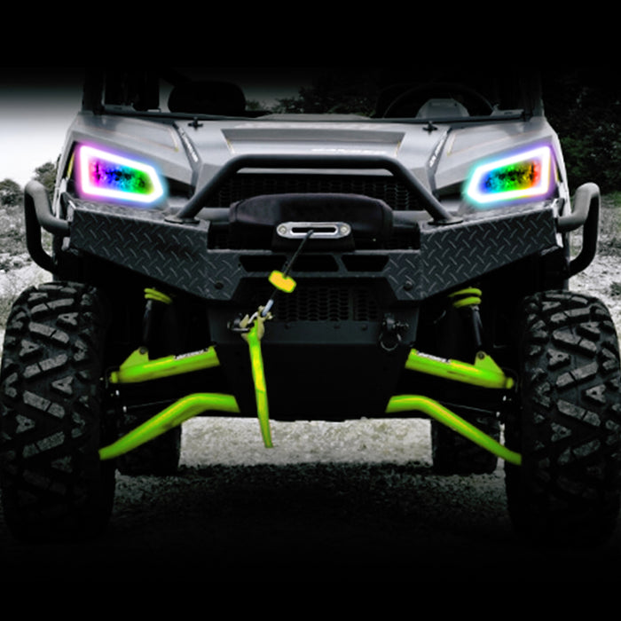 Oracle 14-19 Polaris Ranger 570/900/1000 Dynamic RGB+W Headlight Halo Kit - Dynamic SEE WARRANTY 1277-332