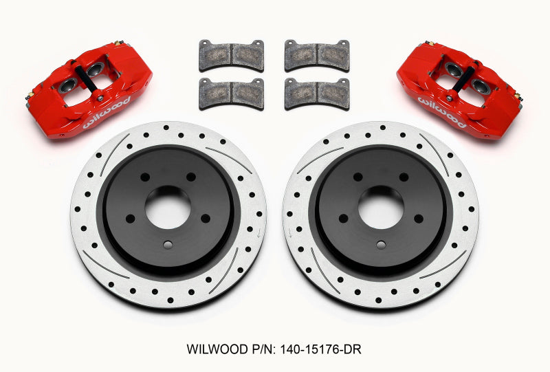 Wilwood DPC56 Rear Caliper & Rotor Kit Red Corvette All C5 / Base C6 1997-2013 140-15176-DR