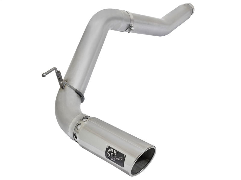 aFe Atlas Exhaust 5in DPF-Back Exhaust Aluminized Steel 2016 Compatible with Nissan Titan XD V8-5.0L w/ Polished Tip 49-06112-P