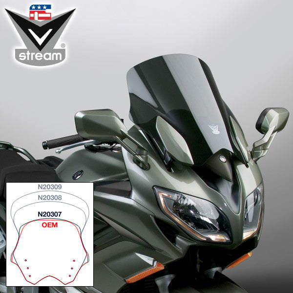 National Cycle 17.25" Smoke Tinted Vstream Sport Windscreen/Windshield '13-'21 Fits Yamaha Fjr1300 N20307