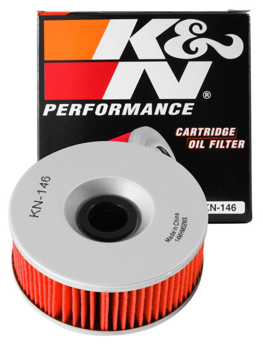 K&N Motorcycle Oil Filter: High Performance, Premium, Designed to be used with Synthetic or Conventional Oils: Fits Select Yamaha Vehicles, KN-146