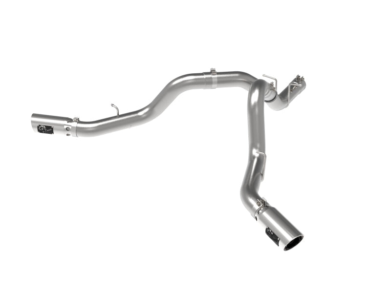 aFe Large Bore-HD 4in 409SS DPF-Back Exhaust System w/Polished Tips 20 GM Diesel Trucks V8-6.6L 49-44126-P