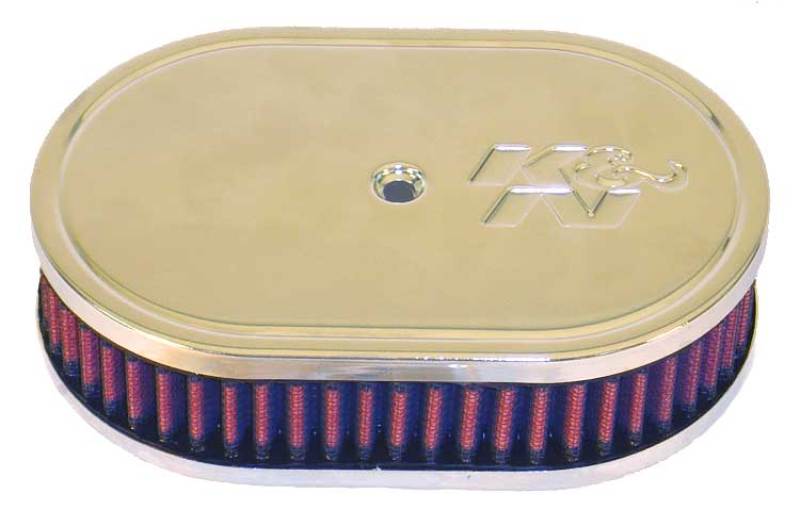 K&N Custom Racing Assembly Oval Red 7in O/S Length 4.5in O/S Width 2in Height 56-1310