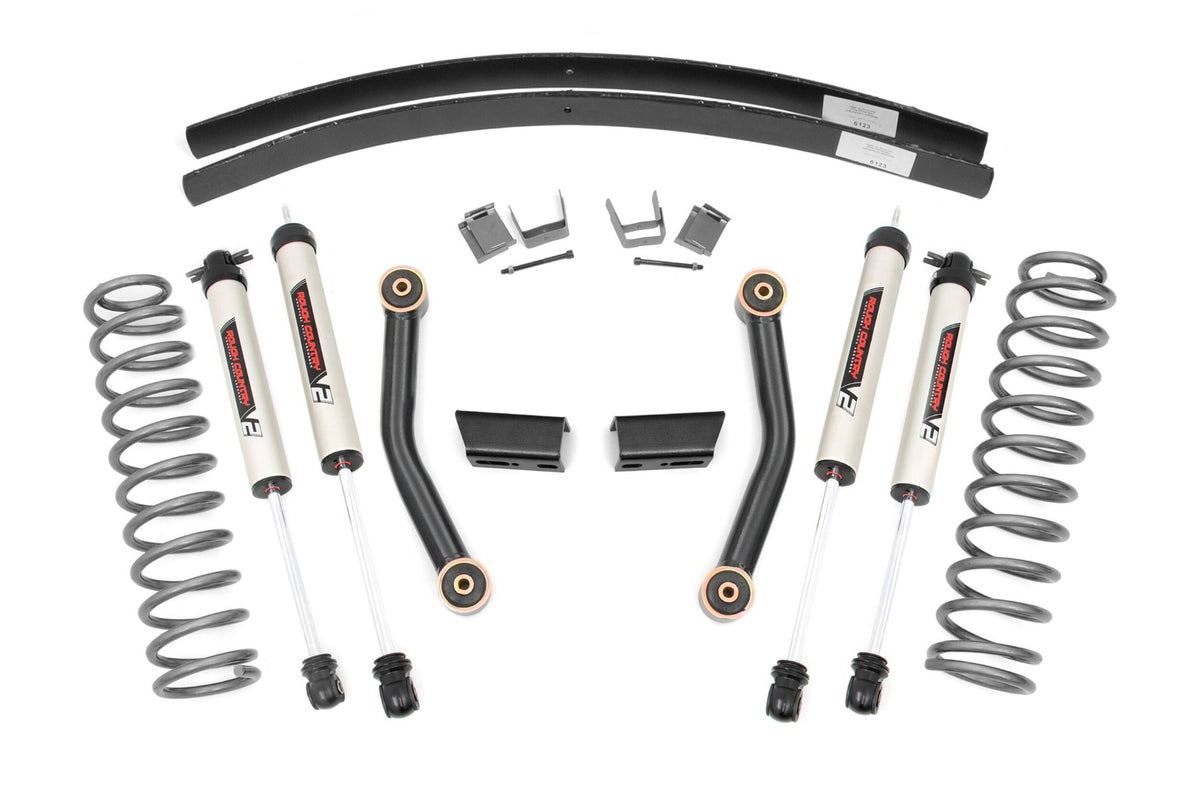 Rough Country 3 Inch Lift Kit Sii Rr Aal V2 Shocks Fits Jeep Cherokee Xj (84-01) 670X70