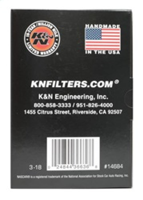 K&N Universal Round Clamp-On Air Filter 3in Flange ID x 6in Base OD x 4.625in Top OD x 3in Height RU-5288