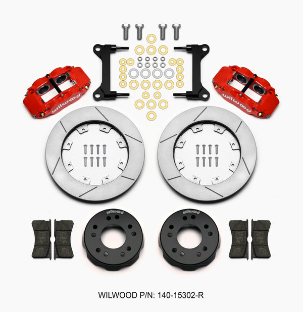 Wilwood Narrow Superlite 6R Front Kit 12.19in Drilled Red 63-87 C10 w/ Wilwood Pro Spindles 140-15302-R