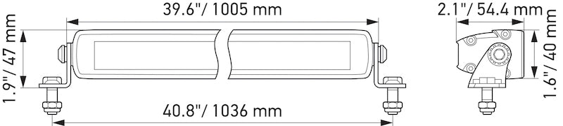 Hella Universal Black Magic 40in Thin Light Bar Driving Beam 358176321