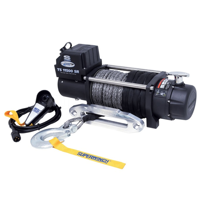 Superwinch 11500 LBS 12V DC 3/8in x 80ft Synthetic Rope Tiger Shark 11500 Winch 1511201