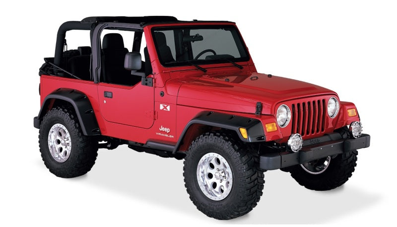 Bushwacker 97-06 compatible with Jeep TJ Max Pocket Style Flares 4pc Black 10908-07