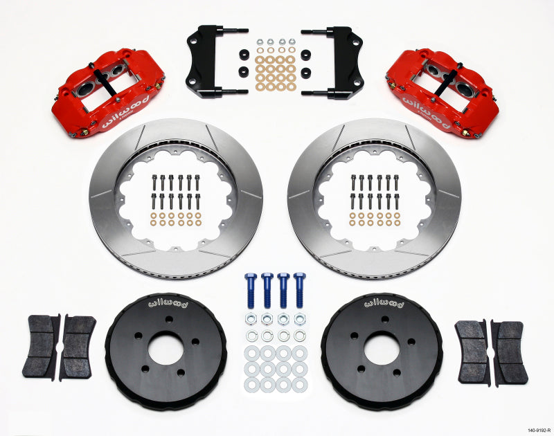 Wilwood Narrow Superlite 6R Front Hat Kit 14.00in Red Compatible with Nissan 350Z/Fiti G35 140-9192-R