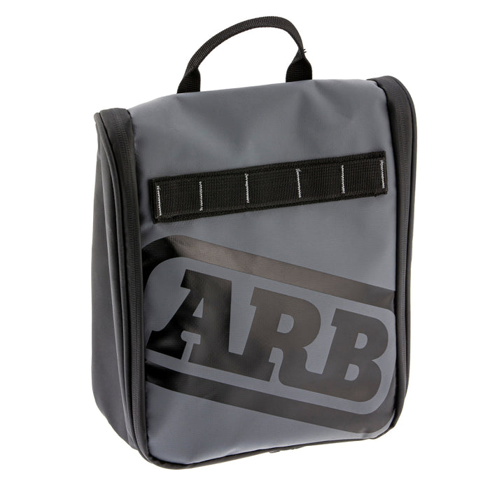 ARB Toiletries Bag Charcoal Finish w/ Red Highlights PVC Outer Shell Mesh Pockets Mirror ARB4209