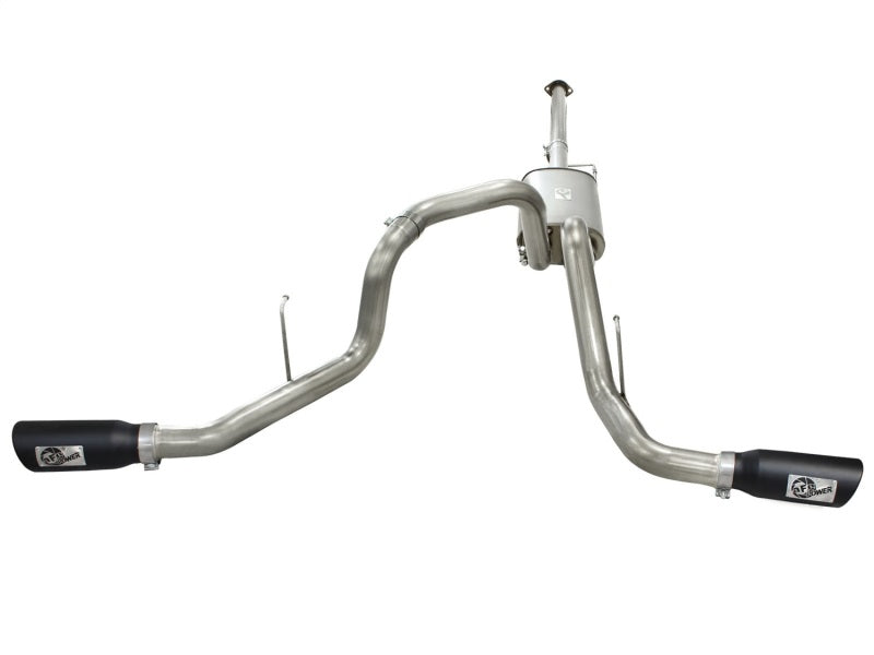 aFe MACHForce XP Exhaust 3in SS Dual Side Exit CB w/ Black Tips 11-14 Ford F150 EcoBoost V6-3.5L TT 49-43056-B