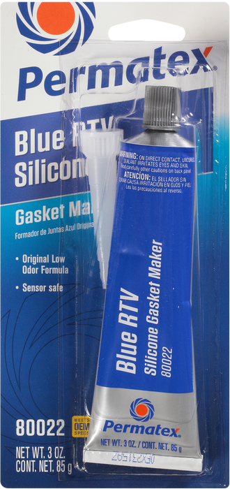 Permatex 80022 Sensor-Safe Blue RTV Silicone Gasket Maker, 3 oz. Tube