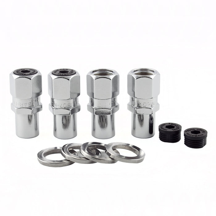 McGard Hex Lug Nut (Drag Racing Reg. Shank) M12X1.5 / 13/16 Hex / 1.86in. Length (4-Pack) Chrome 61007